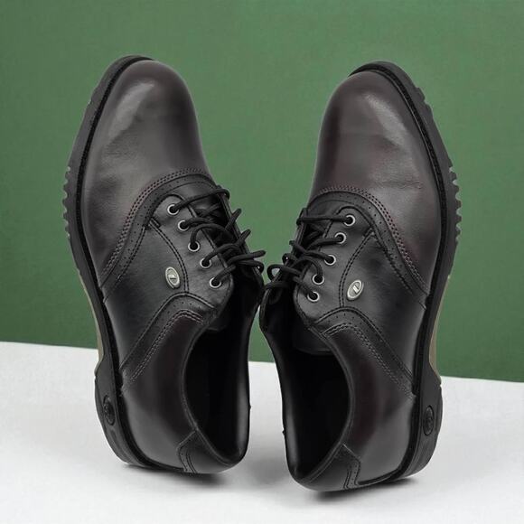 Classic Comfort Vintage Dexter Golf Shoes Sz 8M Brown Black Leather Soft Spikes - Picture 7 of 14